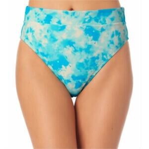 California Waves Ladies High-Waist Bikini Swim Bottoms Tie Dye Blue